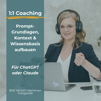 Porträt Cornelia Aigenberger und 1:! Coaching Prompt-Grundlagen, Kontext & Wissensbasis aufbauen